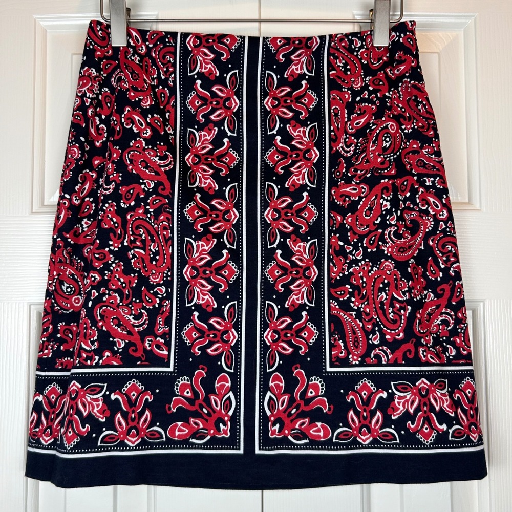 Talbots Petites Paisley Bandana Print A-Line Skirt 2P